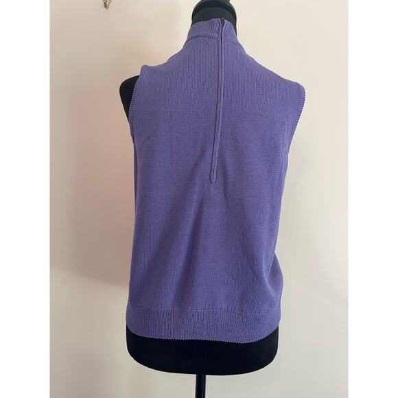 J.S.S knit wear jacket set small purple cream wool blend button up vintage - Picture 6 of 15